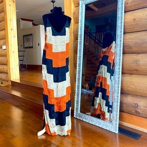 Free People Embroidered Maxi Dress with slit